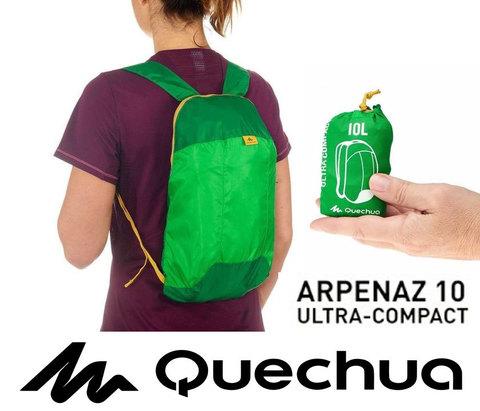 Рюкзак карманный Quechua Arpenaz Ultra Compact [10 л] (Зеленый) - фото 2 - id-p62005726