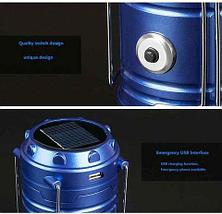 Фонарь-лампа для кемпинга на солнечной батарее с USB - разъёмом (HS-8278B), фото 3
