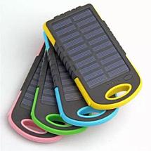 Аккумулятор для зарядки портативный на солнечной батарее с фонариком Solar Charger [5000 мАч.] (Голубой), фото 2