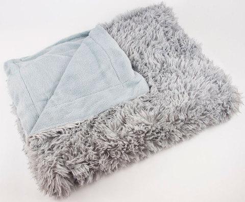 Плед-покрывало с длинным ворсом «Травка» Blumarine (Светло-серый), фото 1