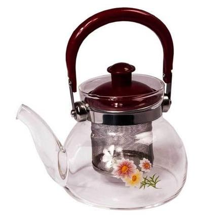 Чайник заварочный стеклянный с фильтром Tea and coffee Pot (1100 мл), фото 2