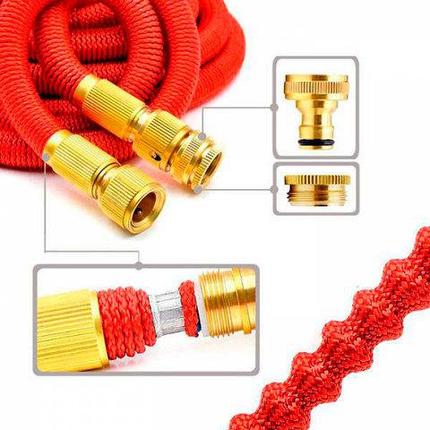 Шланг поливочный с железной насадкой и пистолетом-распылителем MAGIC HOSE (30 метров), фото 2