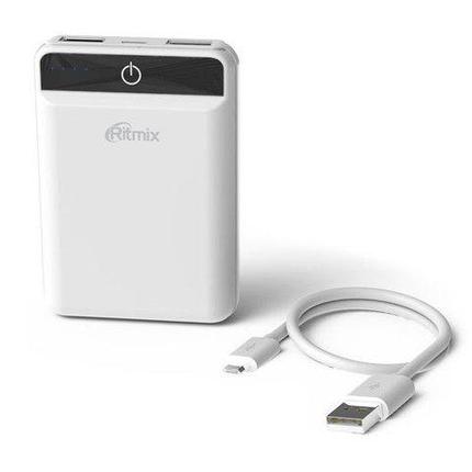 Аккумулятор внешний Powerbank RITMIX RPB-10003L {10000 мАч} (Белый), фото 2