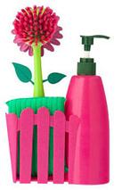 Набор для мытья посуды FLOWER FENCE BRUSH (Розовый), фото 3