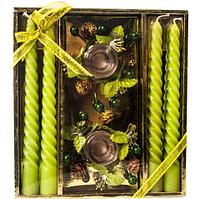 Набор новогодний сувенирный со свечками «Изящное торжество» (Зеленый)