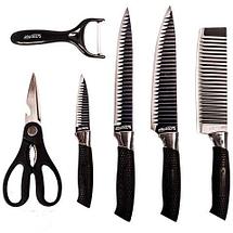 Набор кухонных ножей с ребристой поверхностью ZEPTER [6 предметов с топориком] (Черный), фото 3