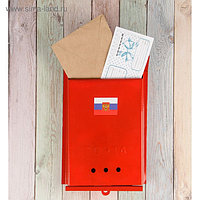 Ящик почтовый «Почта», вертикальный, без замка (с петлёй), бордовый