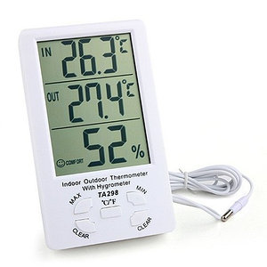Цифровой комнатно-уличный термометр-гигрометр TA-298
