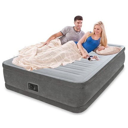 Двуспальная кровать надувная со встроенным насосом INTEX 64414 Queen Comfort-Plush, фото 2