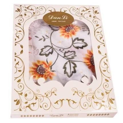 Скатерть кружевная с цветочной вышивкой Dan Li [152x228 см.] в подарочной коробке, фото 1