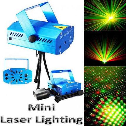 Проектор лазерный Mini Laser Stage Lighting для светомузыки, фото 2