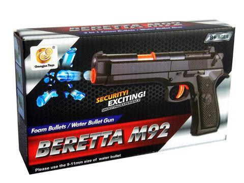 Пистолет игрушечный с пенными и водными пульками орбиз BERETTA M92 Chengjun Toys, фото 2