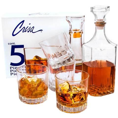 Набор для виски Crisa Kristal [штоф + 4 стакана] - фото 1 - id-p62008701