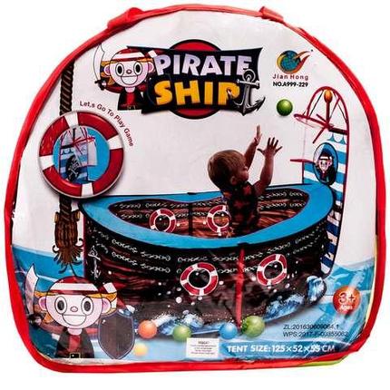 Сухой бассейн для шариков PIRATE SHIP с баскетбольным кольцом, фото 2