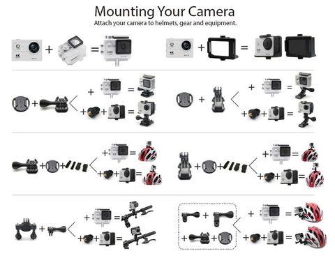 Экшен-камера GoPlus Cam H22R {2 экрана, 4K 30FPS, Wi-Fi, стабилизация} с пультом-браслетом и набором - фото 5 - id-p62008943