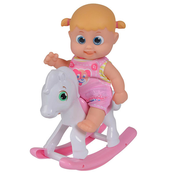 Bouncin' Babies 803003 Кукла Бони с лошадкой-качалкой, 16 см