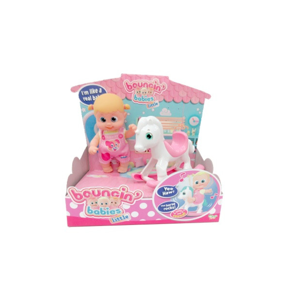 Bouncin' Babies 803003 Кукла Бони с лошадкой-качалкой, 16 см