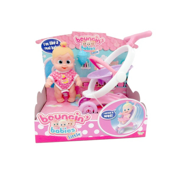 Bouncin' Babies 803004 Кукла Бони с коляской, 16 см
