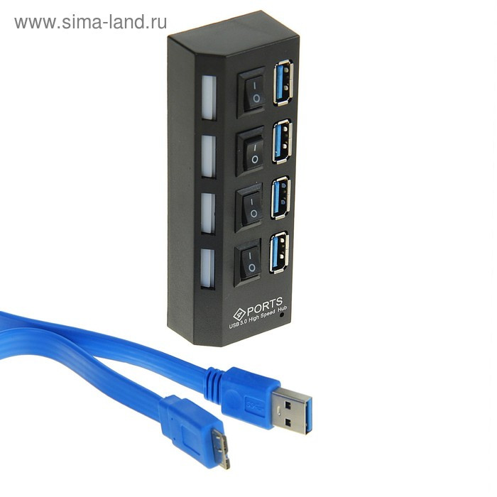 Разветвитель USB портов (Hub) 3.0, 4 порта, провод 52 см