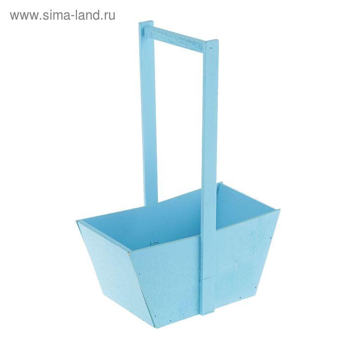Заготовка ящик-корзинка голубой 24х12,5х36