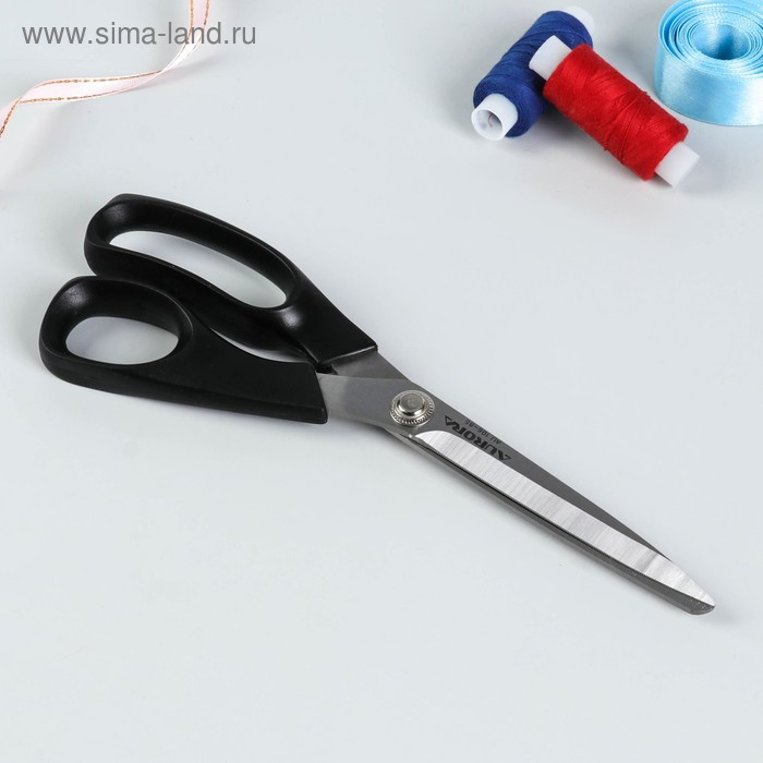 Ножницы закройные, для скользящих материалов, 22 см, лезвие - 9,5 см, цвет чёрный, AU 106-85