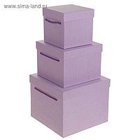 Набор коробок 3в1, сиреневый, 25 х 25 х 20 - 14 х 14 х 14 см
