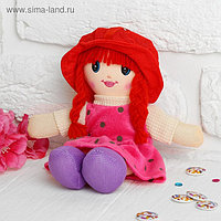 Мягкая игрушка кукла - подвеска "Девочка" платье в горох, цвета МИКС