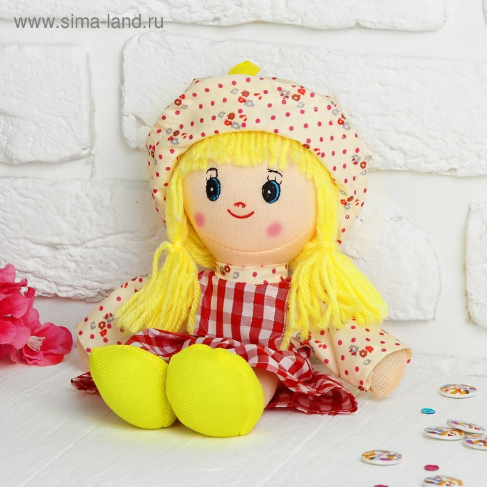Мягкая игрушка кукла - подвеска "Девочка" бантик в ручках, цвета МИКС