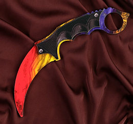 Деревянный Нож CS-GO Керамбит цветной - Мраморный градиент (20 см.)