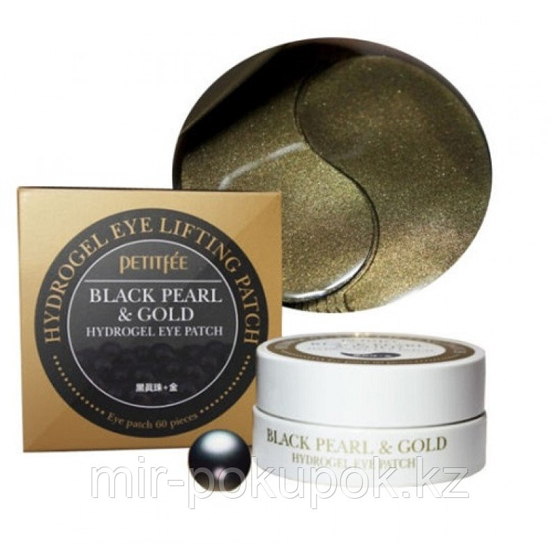 Гидрогелевые патчи для глаз с колоидным золотом и жемчугом Petitfee Black Pearl & Gold Hydrogel Eye Patch
