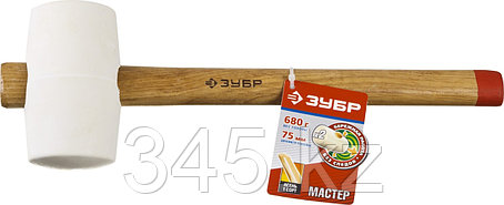 Киянка ЗУБР "МАСТЕР" резиновая белая, с деревянной рукояткой, 0,68кг, фото 2