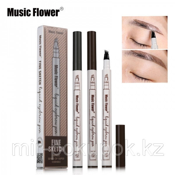 Маркер для бровей с эффектом татуажа Music Flower liquid eyebrow pen (фломастер для бровей), Алматы
