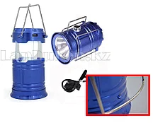 Ручной светодиодный фонарь 2 в 1 синий  с USB выходом (17 см) (уценка)