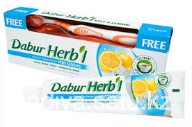 Зубная паста Dabur Herb’l Salt & Lemon (соль и лимон), 150 г. + зубная щётка