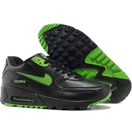 Nike Air Max 90 кроссовки черные с зеленым, фото 2