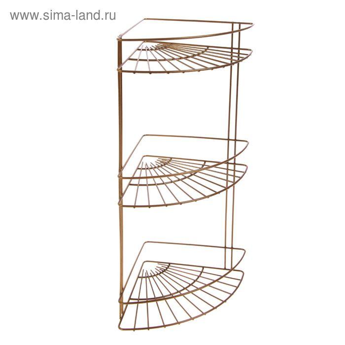 Полка угловая 3-х ярусная "Slim", цвет бронза