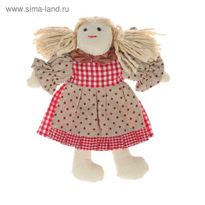 Кукла интерьерная "Варвара", рукава и фартук в горошек