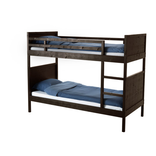 Кровать-каркас 2х-ярусный НОРДАЛЬ, черно-коричневый, ИКЕА, IKEA