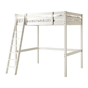 Кровать-чердак каркас СТУРО белая морилка ИКЕА, IKEA, фото 2