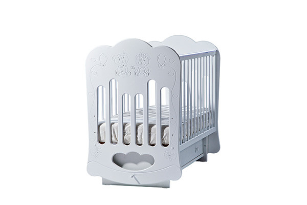 ЛЕЛЬ Кровать маятниковая поперечная Baby sleep-3 Белый МИШКИ