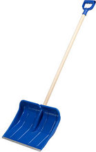 Лопата снеговая ЗУБР "АЛЯСКА", ударопрочный пластик деревянный черенок, пластиковая рукоятка,490х375х1440мм