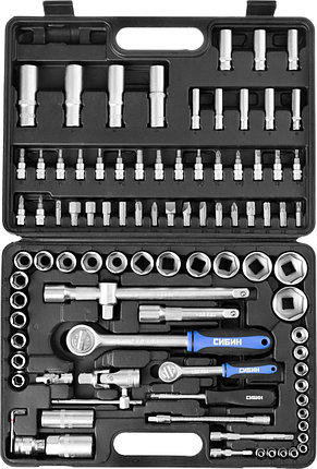 Универсальный набор инструмента СИБИН (1/2″+1/4″), 94 предмета, фото 2