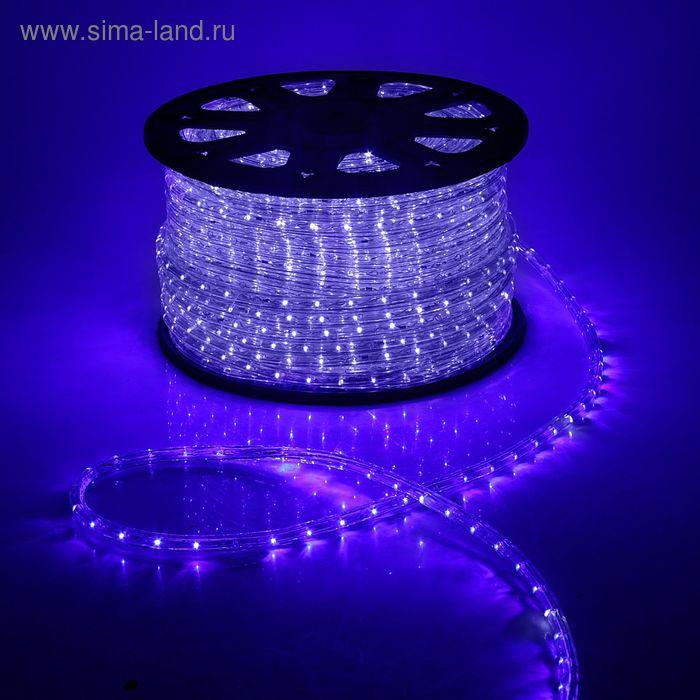 LED шнур 13 мм, круг, 100 м, кажд.6 мерц, 2W-LED/м-36-220V. + н-р д/подкл. СИНИЙ-БЕЛЫЙ