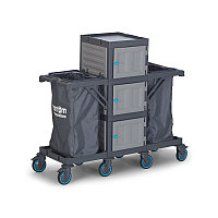 ТЕЛЕЖКА ДЛЯ ГОСТИНИЦЫ: 2 бака для белья, мусора FANTOM PROCART 405