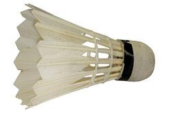 Воланы для бадминтона с натуральной перьевой юбкой -- 12 шт.