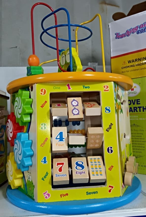 Развивающая деревянная игрушка куб-лабиринт 7 в 1 3+ - фото 1 - id-p63017880
