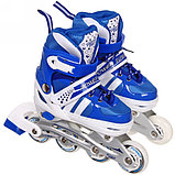 Роликовые коньки Power Superb, светящиеся колесо, синий, размер 35-38 , фото 2