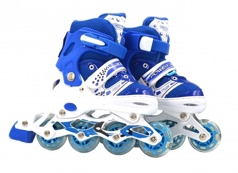 Роликовые коньки Power Superb, светящиеся колесо, синий, размер 35-38 - фото 1 - id-p10492125
