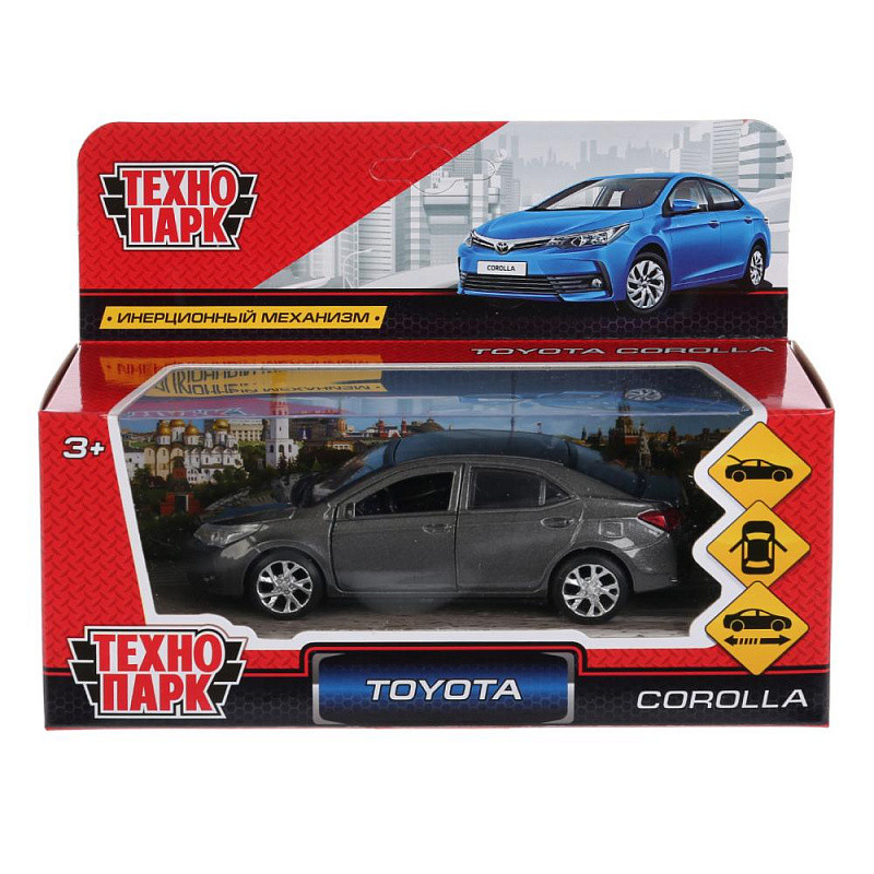 Технопарк Металлическая инерционная модель Toyota Corolla, серый