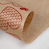 Бумага упаковочная крафт "Сердечки фигурные" , красный ,40г/м2, 072*1 м (3341671), фото 2